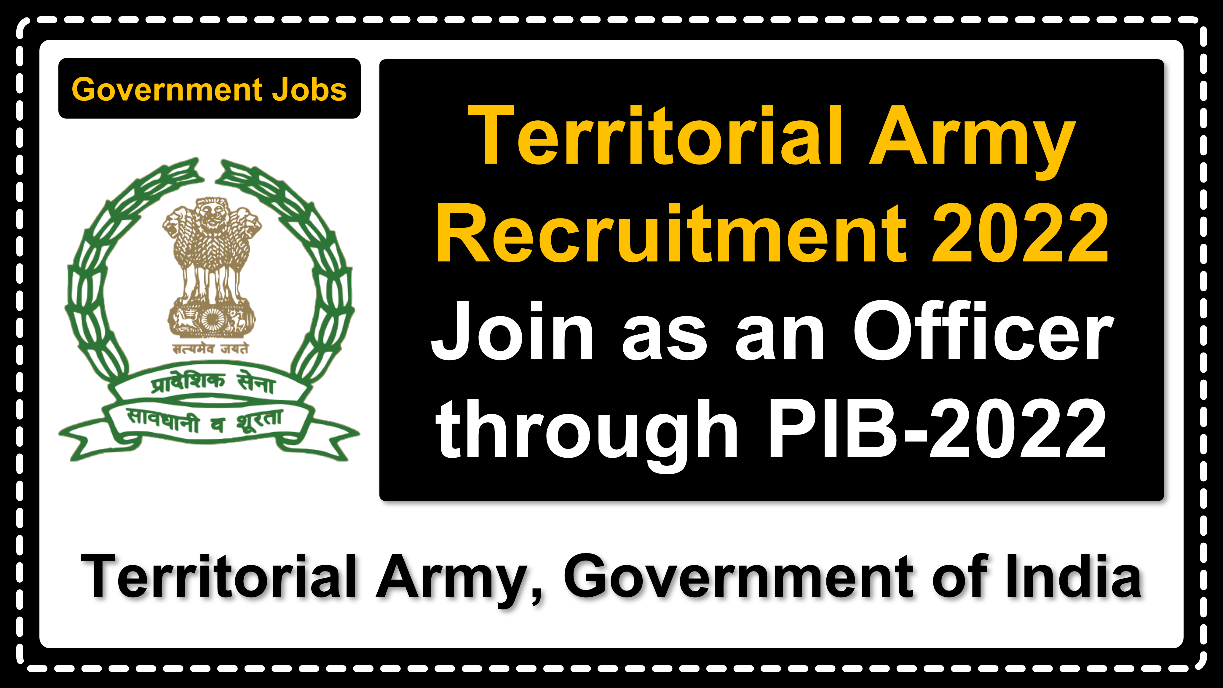 jointerritorialarmy.gov.in | Territorial Army | Details of Recruitment Rules, Number of Vacant Post, Fee, Important Dates, Eligibility, Age, Salary, How to Apply etc. | Territorial Army, Government of India