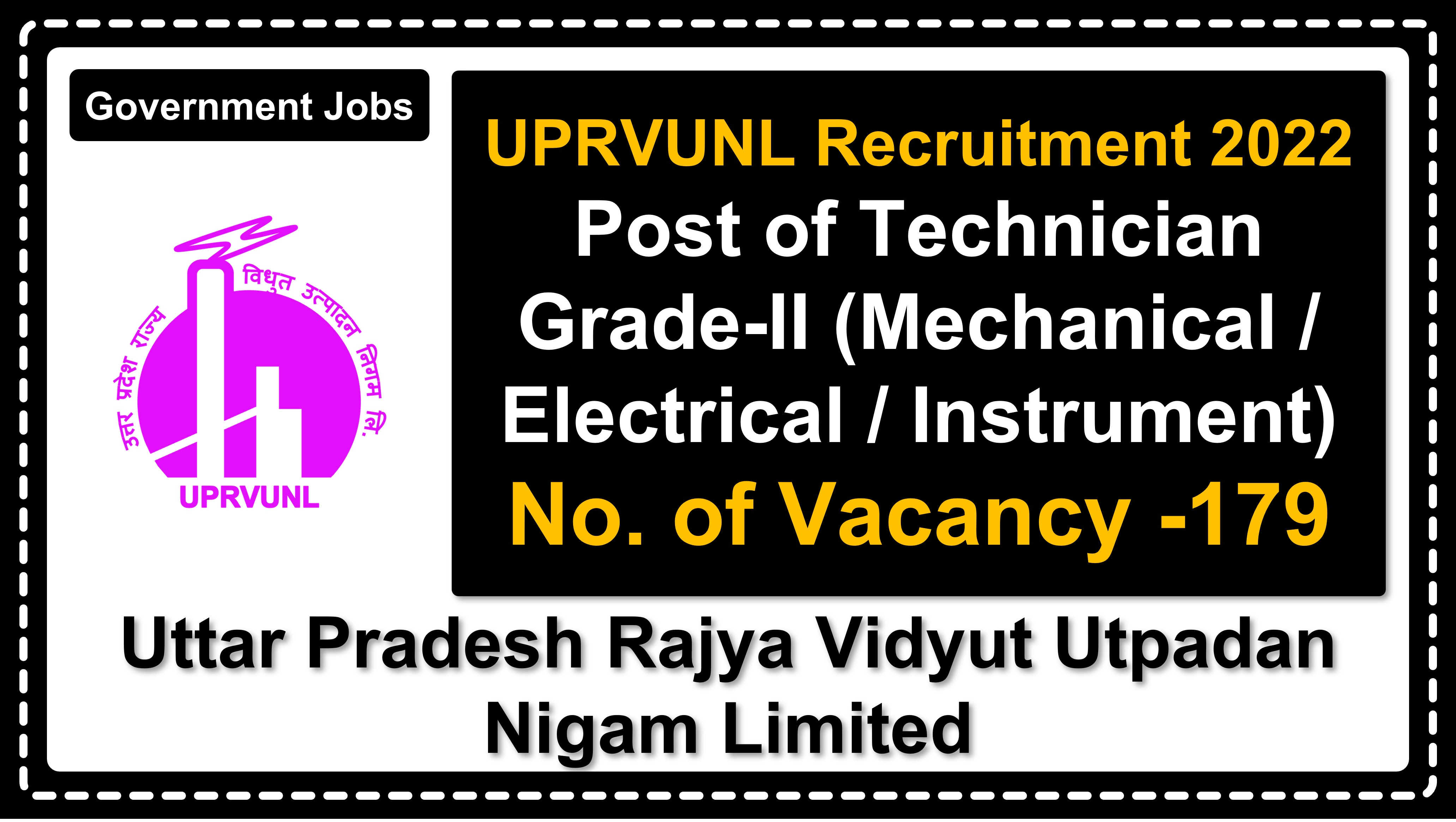 uprvunl.org | Uttar Pradesh Rajya Vidyut Utpadan Nigam Limited | Details of Recruitment Rules, Number of Vacant Post, Fee, Eligibility, Age, How to Apply etc. | Uttar Pradesh Rajya Vidyut Utpadan Nigam Limited