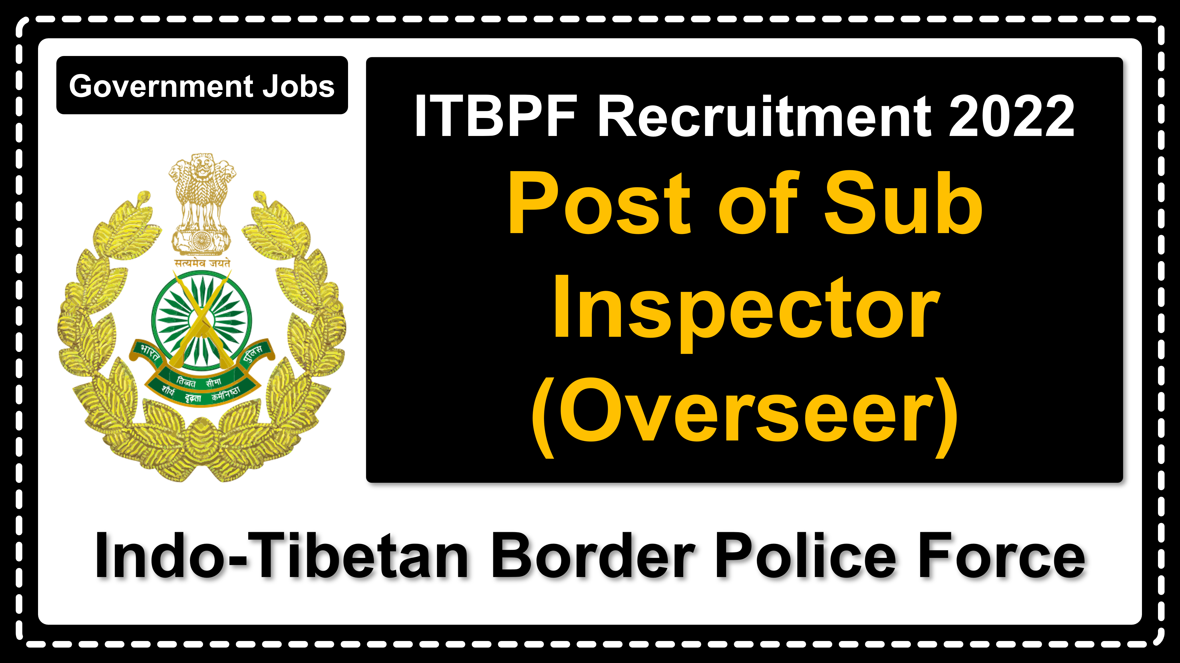 itbpolice.nic.in | Indo-Tibetan Border Police Force | Details of Recruitment Rules, Number of Vacant Post, Eligibility, Fee, Age, Salary, How to Apply etc. | Indo-Tibetan Border Police Force