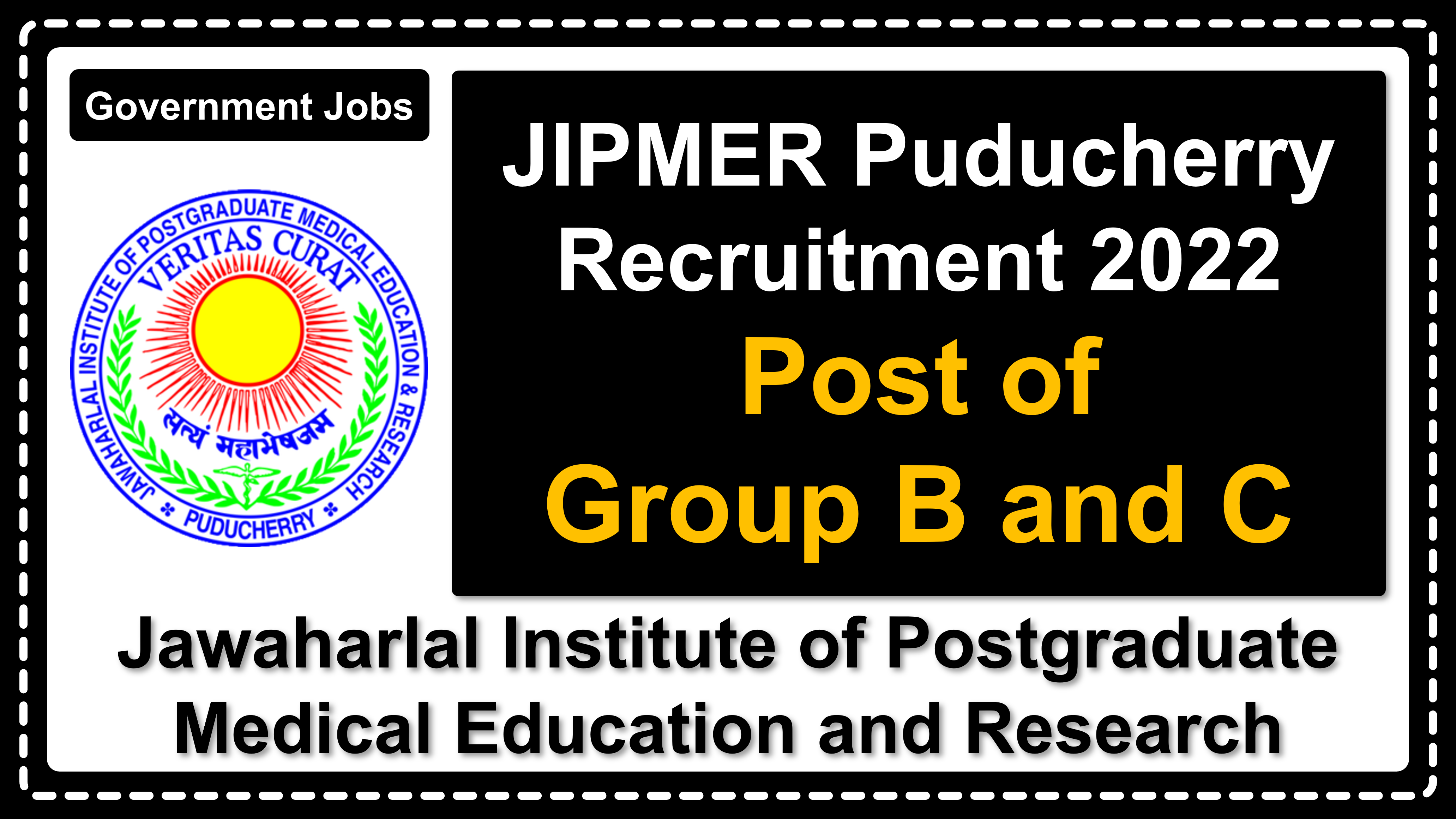 jipmer.edu.in | Jawaharlal Institute of Postgraduate Medical Education and Research | Details of Recruitment Rules, Number of Post, Eligibility, Fee, Age, Salary, How to Apply etc. | Jawaharlal Institute of Postgraduate Medical Education and Research