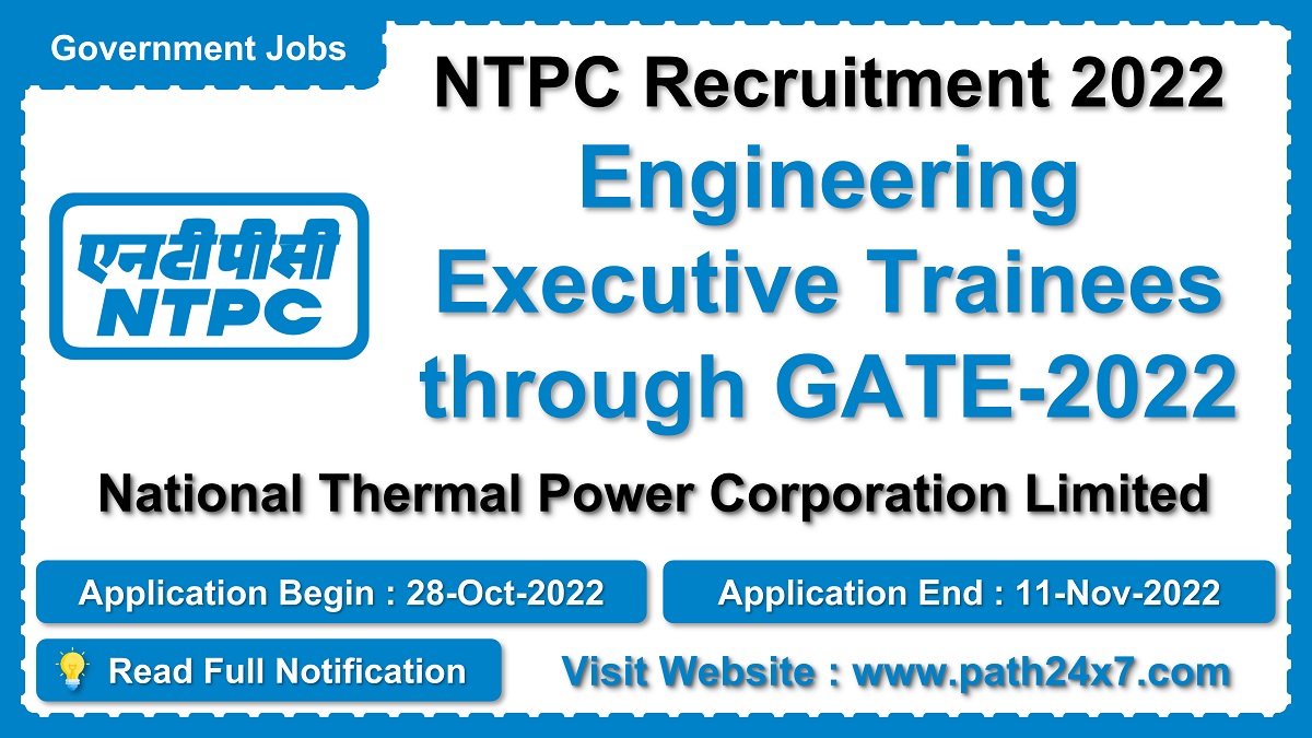 ntpc.co.in | National Thermal Power Corporation Limited | Details of Recruitment Rules, Number of Posts, Fee, Age, Eligibility, Pay Scale, How to Apply etc. | National Thermal Power Corporation Limited