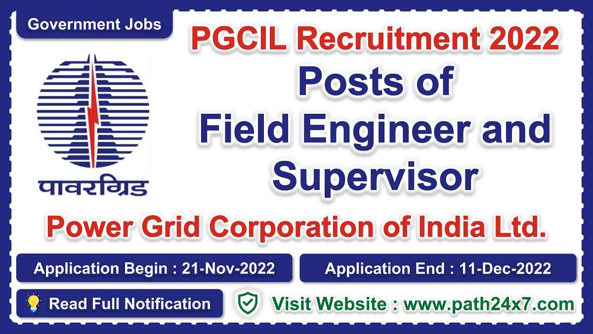 powergrid.in | Power Grid Corporation of India Ltd. | Details of Recruitment Rules, Number of Posts, Fee, Age Limit, Pay Scale, Eligibility, How to Apply etc. | Power Grid Corporation of India Ltd.