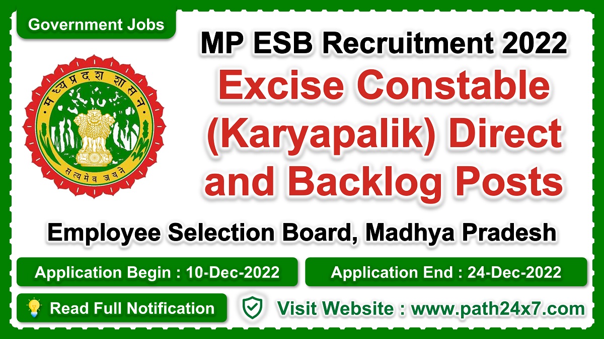 mponline.gov.in | Employee Selection Board, Madhya Pradesh  | Details of Recruitment Rules, Number of Posts, Fee, Age Limit, Pay Scale, Eligibility, How to Apply etc. | Employee Selection Board, Madhya Pradesh