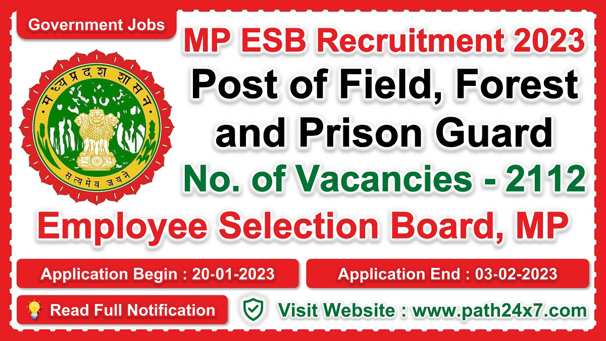 mponline.gov.in | Employee Selection Board, MP | Details of Recruitment Rules, Number of Posts, Fee, Age Limit, Pay Scale, Eligibility Criteria, How to Apply etc. | Employee Selection Board, MP