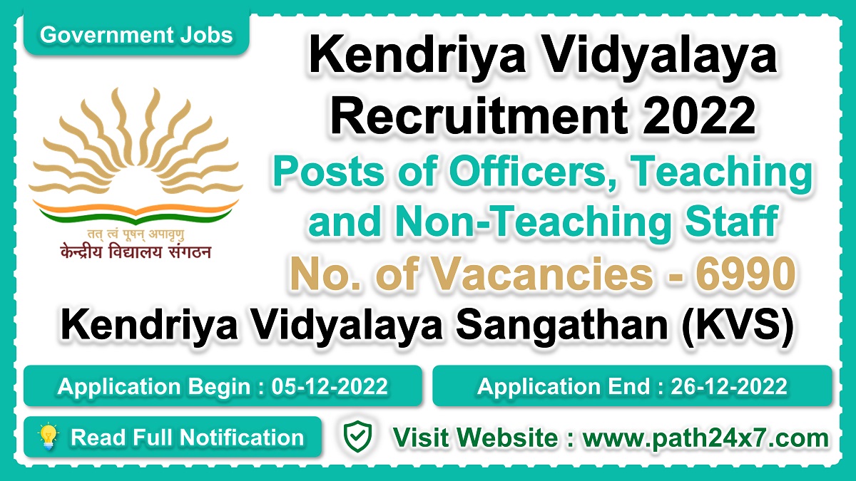 kvsangathan.nic.in | Kendriya Vidyalaya Sangathan (KVS) | Details of Recruitment Rules, Number of Posts, Fee, Age Limit, Pay Scale, Eligibility, How to Apply etc. | Kendriya Vidyalaya Sangathan (KVS)