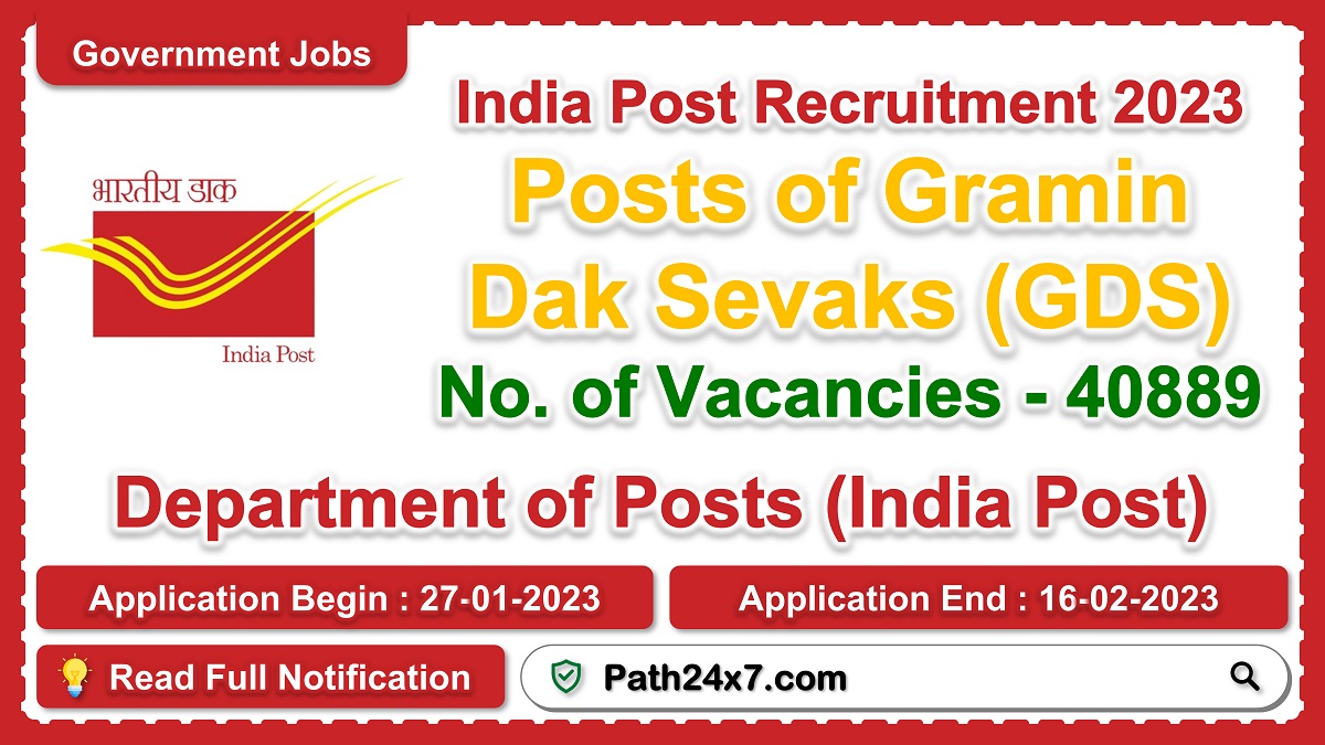 indiapostgdsonline.gov.in | Department of Posts (India Post) | Details of Recruitment Rules, Number of Posts, Fee, Age Limit, Education, Pay Scale, How to Apply etc. | Department of Posts (India Post)